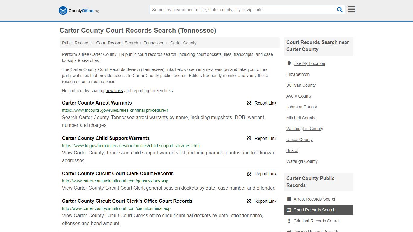 Court Records Search - Carter County, TN (Adoptions ...